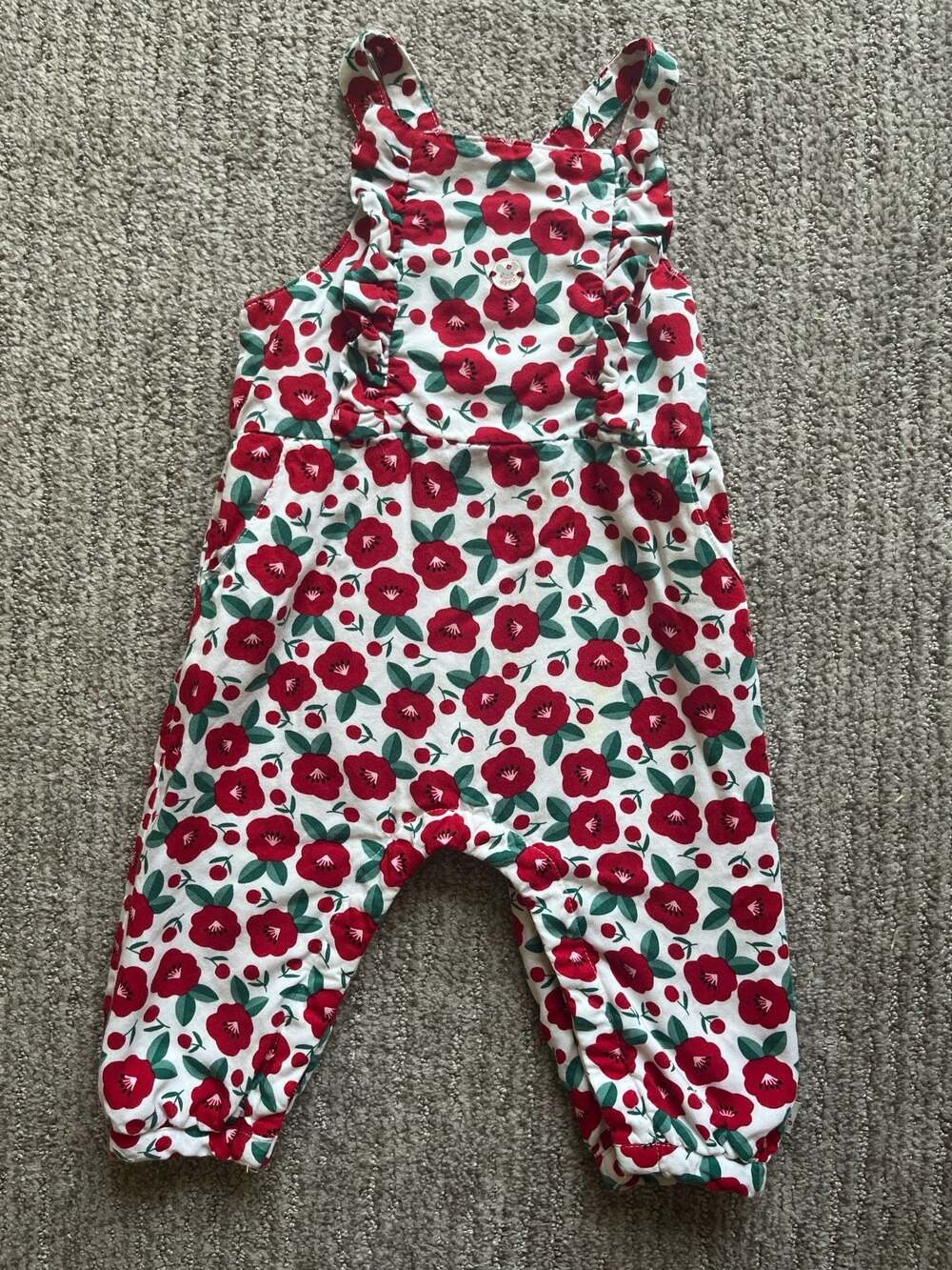 Sergent Major Baby Girl Floral Print Flutter Sleeve Romper